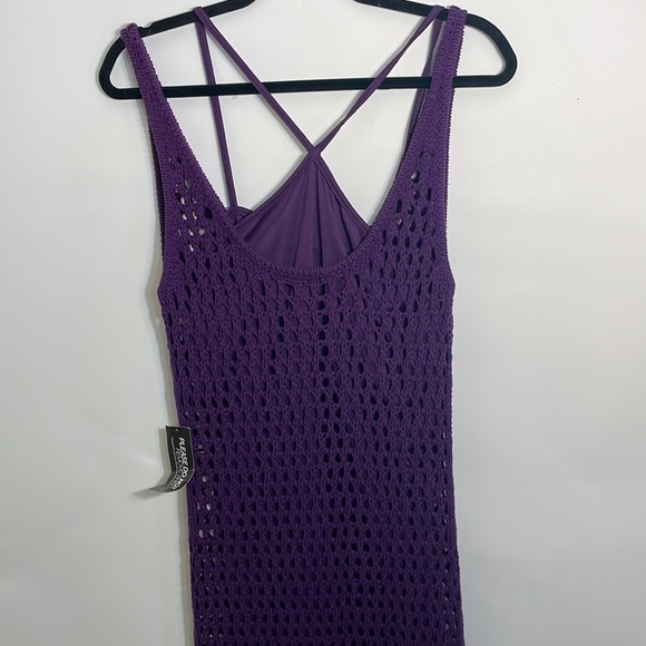 NYC size L purple crochet dress Gabrielle Union - Picture 3 of 9